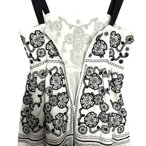 Johnny Was Mel Embroidered Midi Dress Black White Size M - Picture 9 of 11